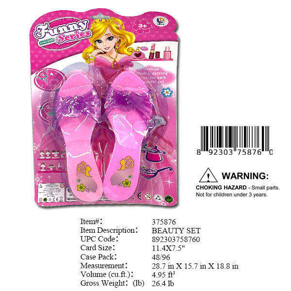 11.4X7.5"BEAUTY PLAY SHOES SET