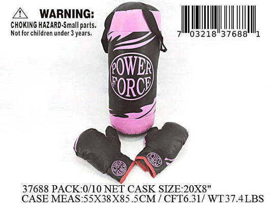 20"3PC BOXING SET PINK POWER FORCE