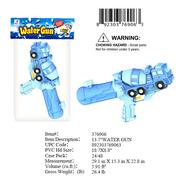 13.7"BLUE MIXER TRUCK WATER GUN