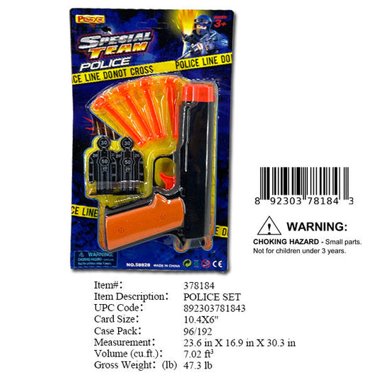10.6X6"POLICE SOFT DART GUN SET