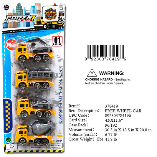 4.9X11.6"4PC F/W CONSTRUCTION TRUCK