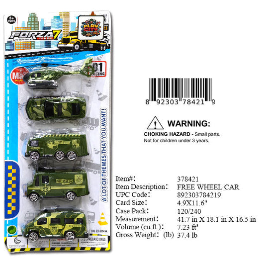 4.9X11.6"5PC MILITARY TRUCKS SET