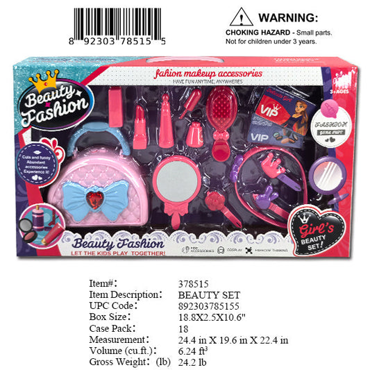 18.8X2.5X10.6"BEAUTY FASHION PLAY SET WBX