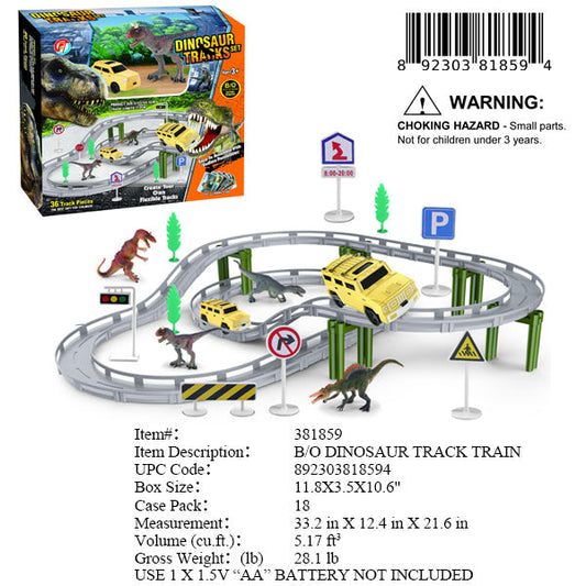 11.8X3.5X10.6"B/O IC DINOS TRUCKS TRACK SET
