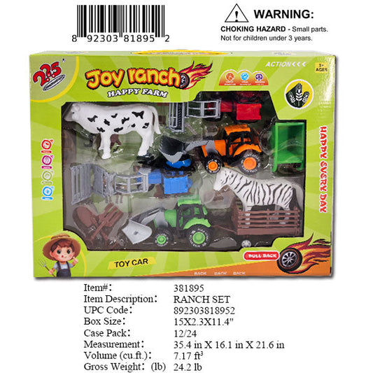 15X2.3X11.4"HAPP FARM ANIMAL RANCH SET