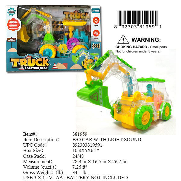 10.8X5X6.1"B/O IC BUMPNGO EXCALATOR TRUCK WBX