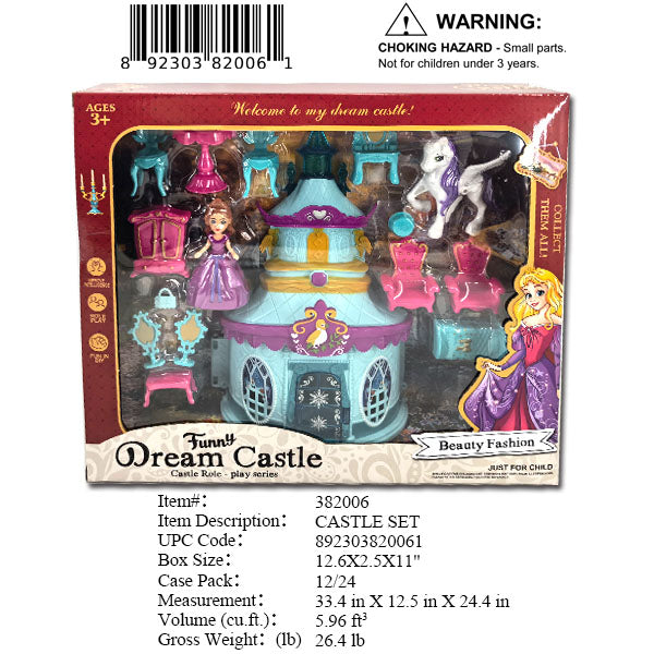 12.6X2.5X11"DREAM CASTLE & FIG. PLAY SET WBX