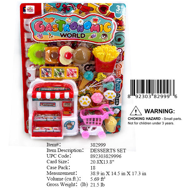 20.8X13.8"HAMBURG & VENDING PLAY SET
