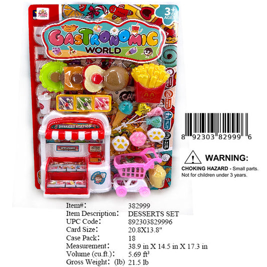 20.8X13.8"HAMBURG & VENDING PLAY SET