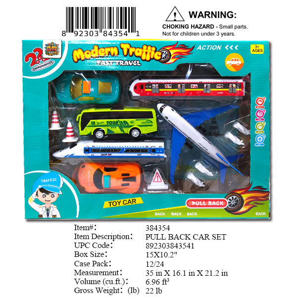 15X10X2"MODERN TRAFFIC CAR & PLANE SET WBX
