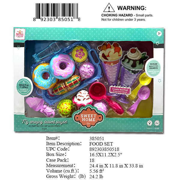 16.5X11.2X2.5"ICECREAM & DESSERT SET
