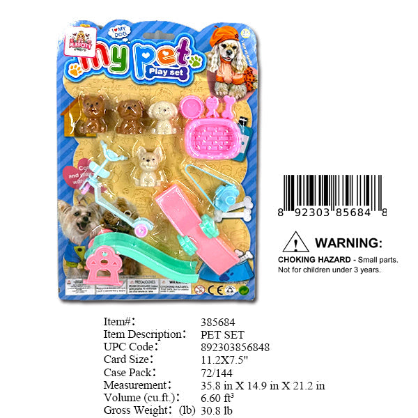 11.2X7.5"MY MINI PET FIGURES PLAYSET