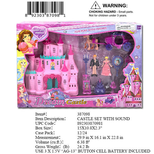 15X10.8X2.3"DREAM CASTLE DOLL FIGURES SET WBX