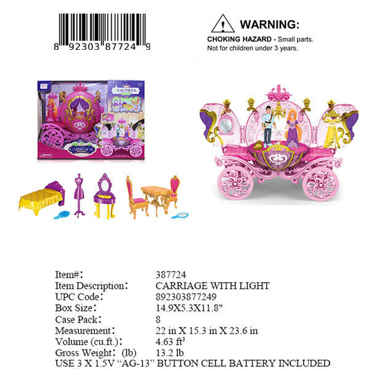 14.9X5.3X11.8"IC PRINCESS CARRIAGE SET WBX