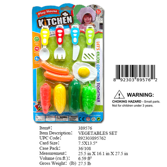 7.5X13.5"KITCHEN FOODS PLAY SET