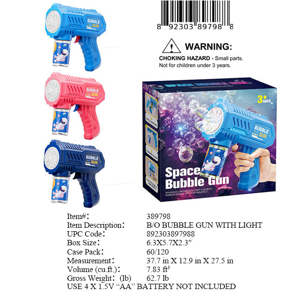 6.3X5.7X2.3"B/O SPACE BUBBLE GUN+LITE