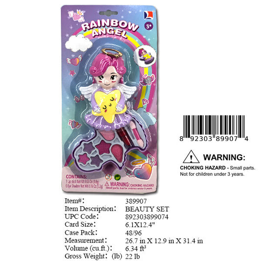 6.1X12.4"RAINBOW ANGEL MAKE UP SET