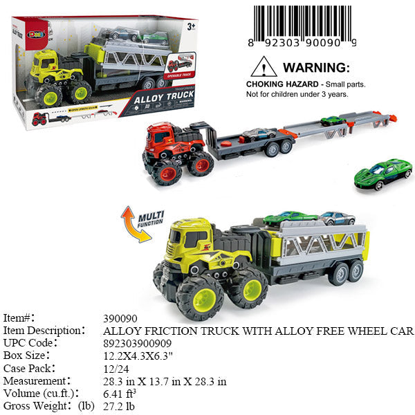 12.2X4.3X6.3"DIE CAST F/P TRAILER TRUCK