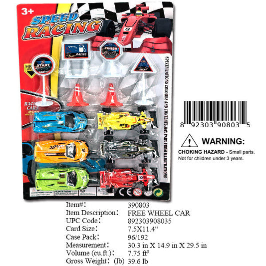 7.5X11.4"6PC F1 RACER CAR SET