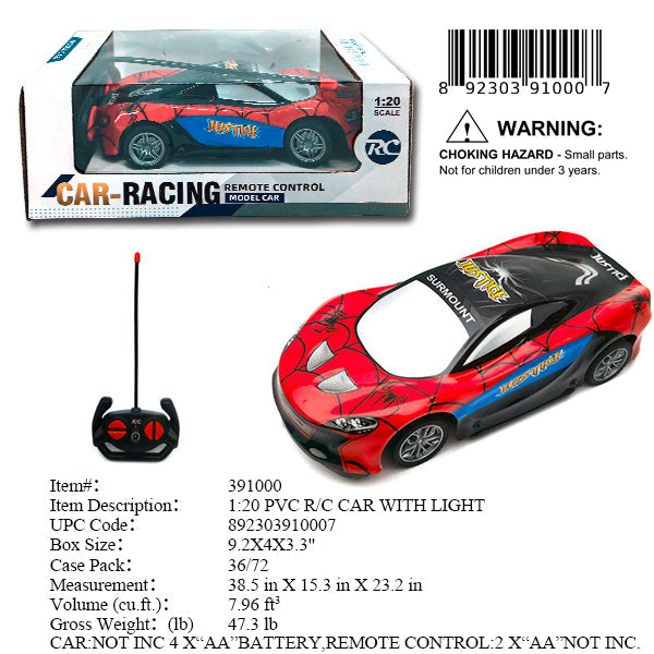 9.2X4X3.3"1:20 R/C IC SPEED SPORT CAR