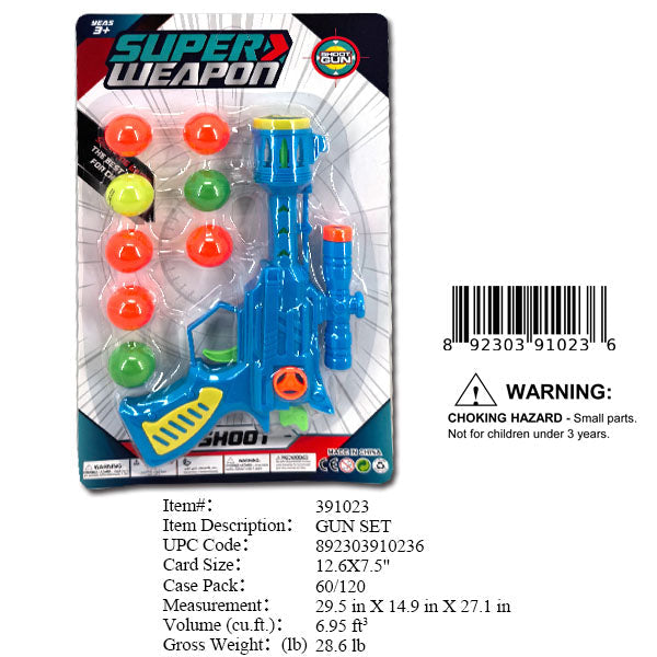 12.6X7.5"SHOOT BALL GUN SET