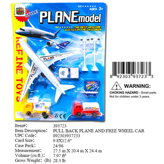 9.8X12.6"P/B AIR PLANE & 2 TRUCKS SET