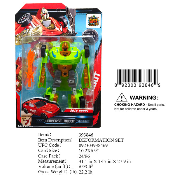 6.9X12.2"UNIVERSE ROBOT CAR