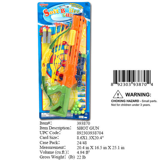 8.6X1.3X20.4"SOFT DARK GUN & ARCHERY SET