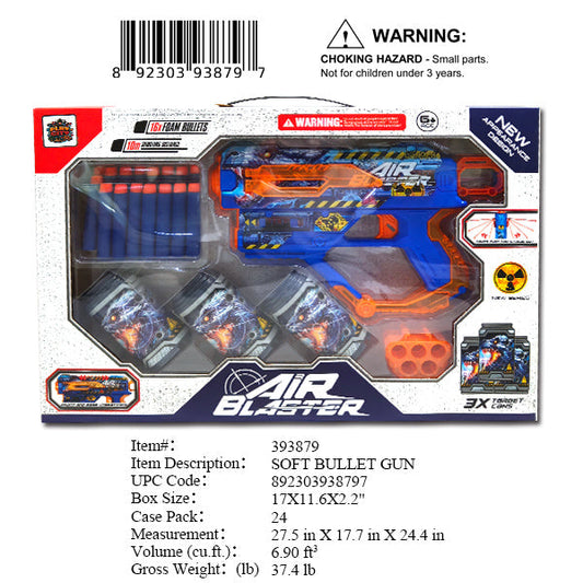 17X11.6X2.2"SOFT DART AIR BLASTER SHOOT GAME SET