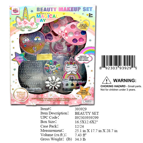 16.5X12.6X2"BEAUTY MAKE UP SET WBX