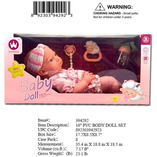 17.7X8.5X8.7"16"VINLY BABY DOLL SET WBX