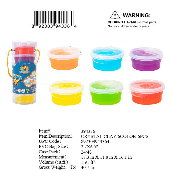 2.7X6.5"6PC CRYSTAL CLAY SET