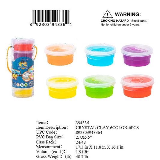 2.7X6.5"6PC CRYSTAL CLAY SET