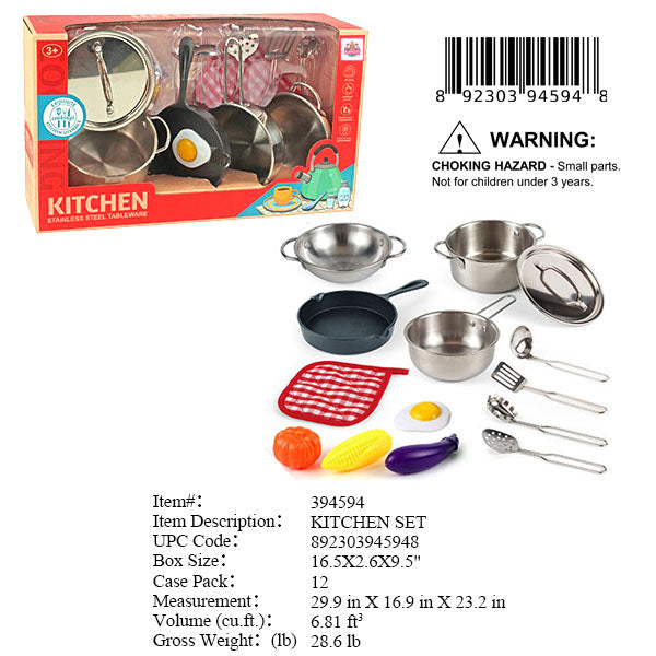 16.5X2.6X9.5"METAL KITCHEN COOKING SET