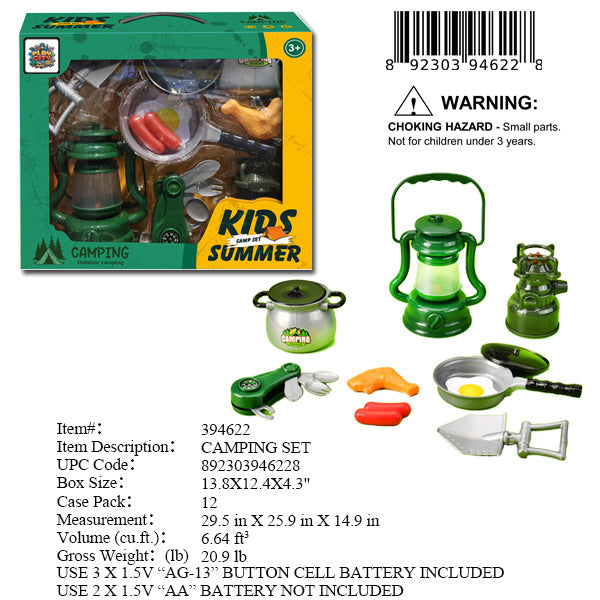 13.8X12.4X4.3"KIDS TOY CAMPING SET