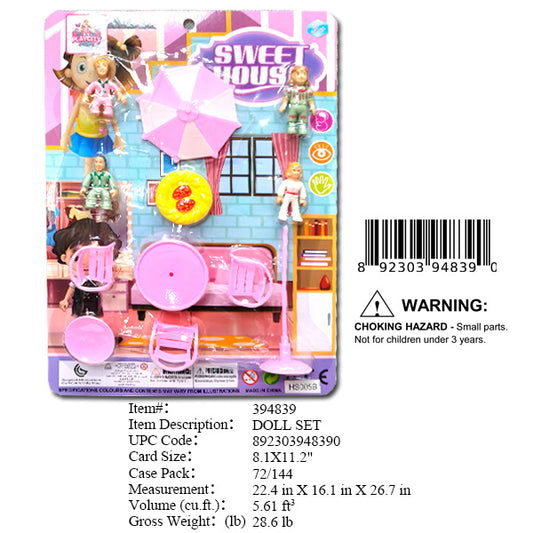 8.1X11.2"SWEET HOUSE FURNITURE PLAY SET