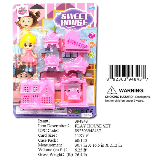 11X7.9"SWEET HOUSE FURNITURE PLAY SET