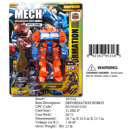 11.8X8.8"DEFORMATION ROBOT CAR