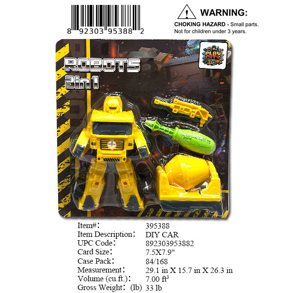 7.5X7.9"3IN1 DIY CONSTRUCTION TRUCK