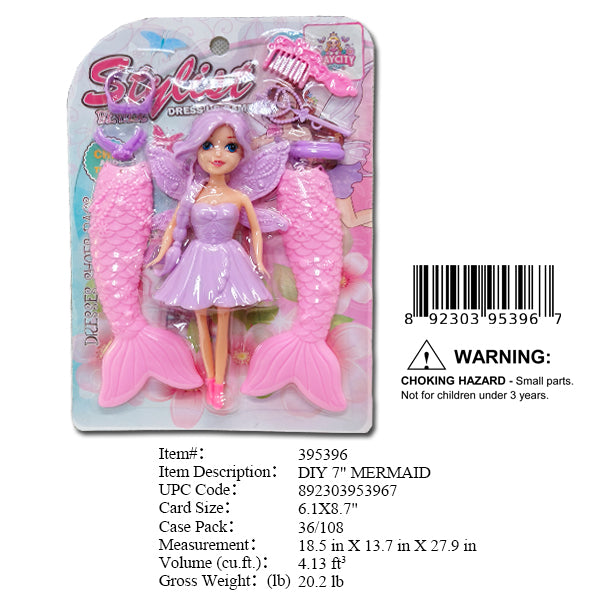 6.1X8.7"DIY MERMAID DOLL PLAY SET