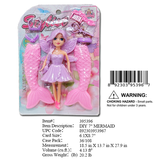 6.1X8.7"DIY MERMAID DOLL PLAY SET