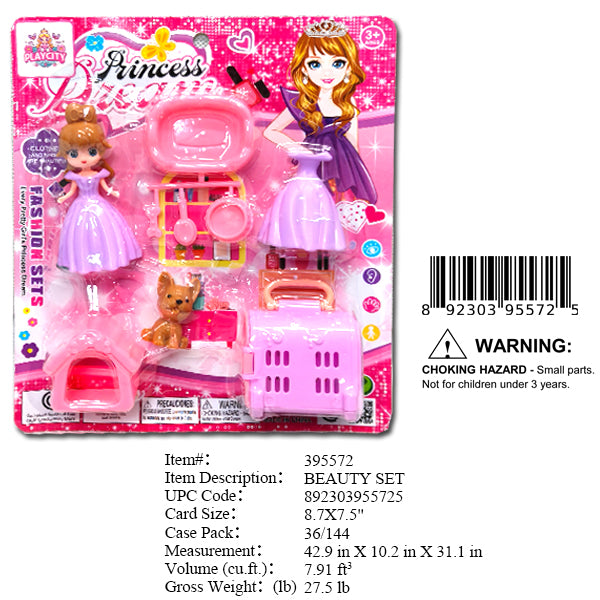 8.7X7.5"PRINCESS DREAM PET PLAY SET