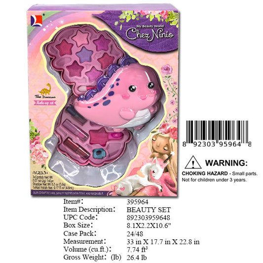 8.1X2.2X10.6"PINK DINO MAKE UP SET