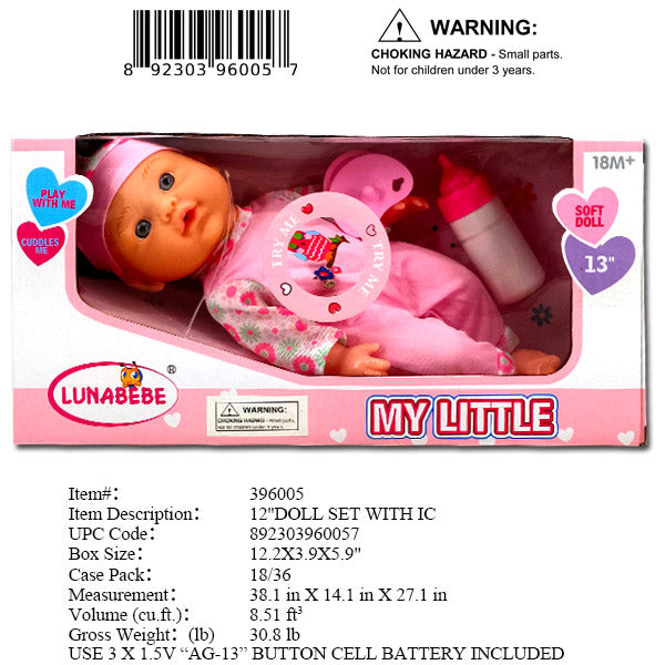 12.2X3.9X5.9"12"IC BABY DOLL SET