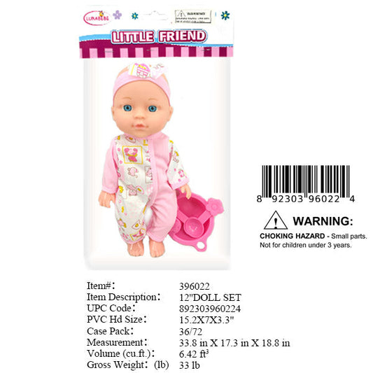 15.2X7X3.3"12"NEW BORN BABY DOLL PBH