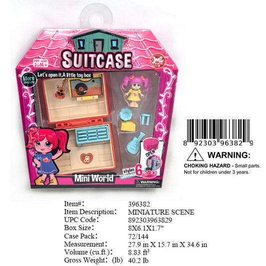 8X6.1X1.7"NUBU WORLD SUITE CASE PLAY SET