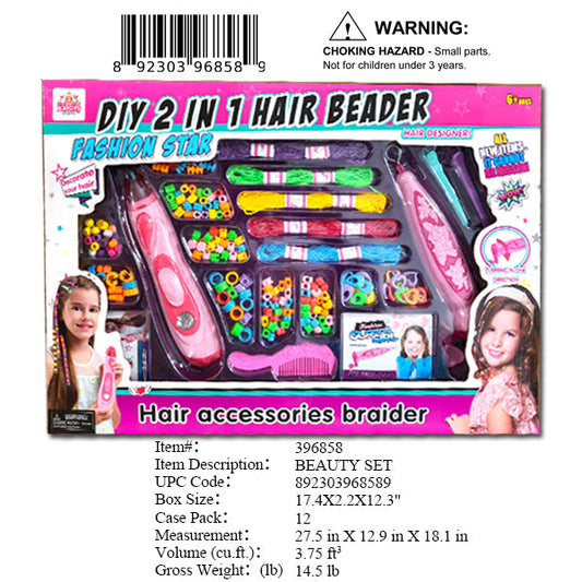 17.4X2.2X12.3"DIY HAIR BRAIDER PLAY SET