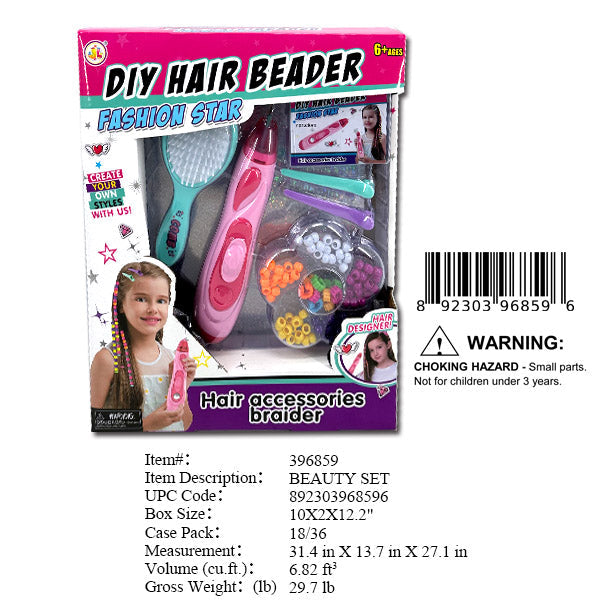 10X2X12.2"DIY BEADS+HAIR BRAIDER SET