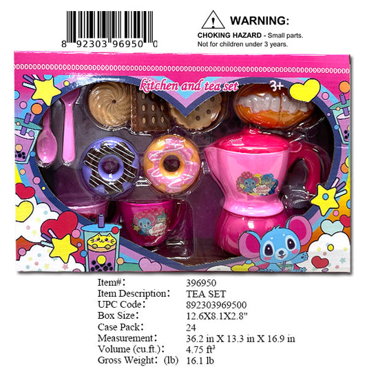 12.6X8.1X2.8"PLAY FOOD & TEA SERVING SET