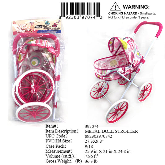 27.3X9.8"METAL DOLL STROLLER